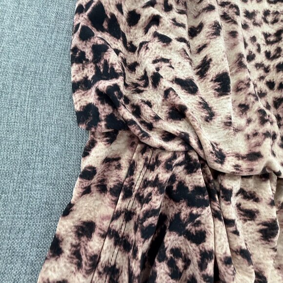 I.N.C international Concepts Faux Wrap Midi Dress Cheetah Sleeveless Scoop Neck - Picture 3 of 13